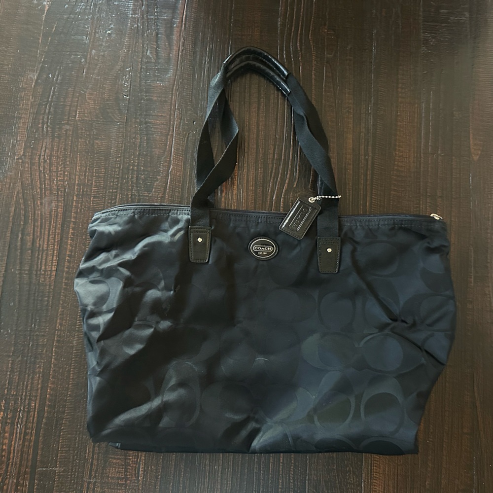 Coach Black Patterned Tote - image 1